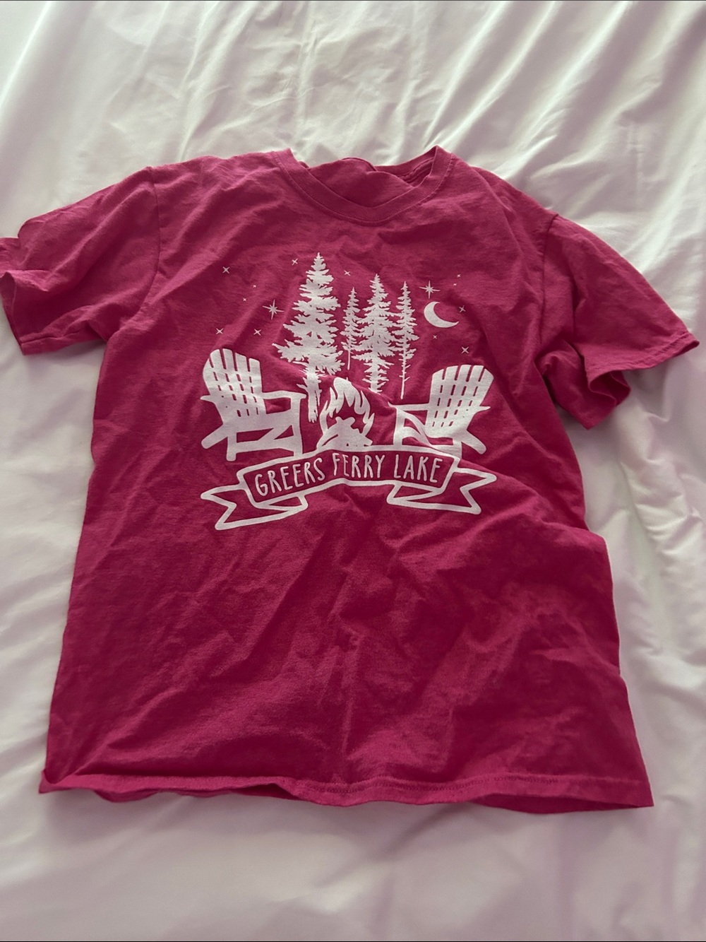 Greers Ferry Lake Graphic Tee in Raspberry Pink